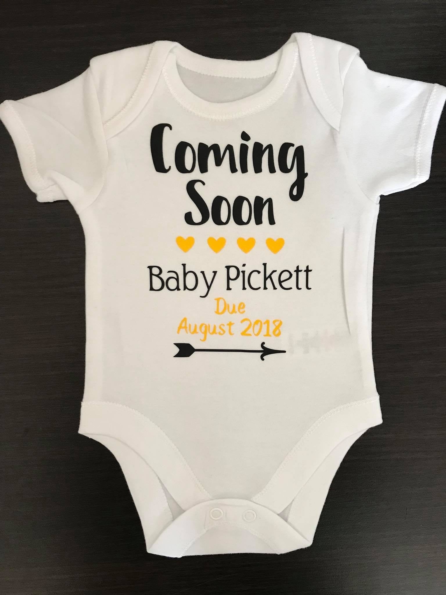 Coming Soon - Personalised Baby Announcement Vest