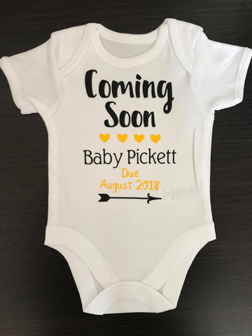 Coming Soon - Personalised Baby Announcement Vest