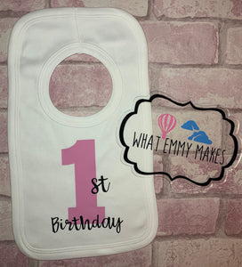 First Birthday Bib