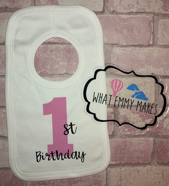 First Birthday Bib