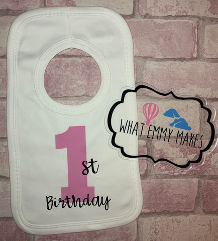 First Birthday Bib