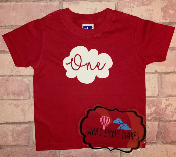 Cloud birthday T-shirt ages 1-8