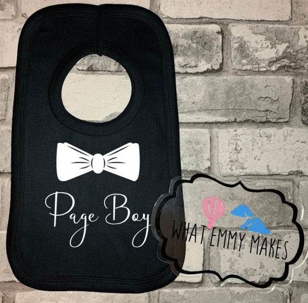 Bow Tie Page Boy Bib / Black / Personalised