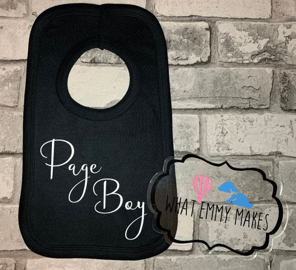 Bow Tie Page Boy Bib / Black / Personalised