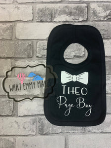 Bow Tie Page Boy Bib / Black / Personalised