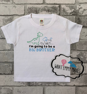Big Brother or Sister - Dinosaur Baby Announcement T-Shirt