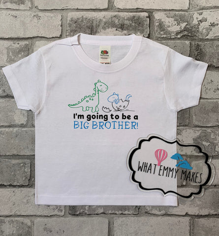 Big Brother or Sister - Dinosaur Baby Announcement T-Shirt